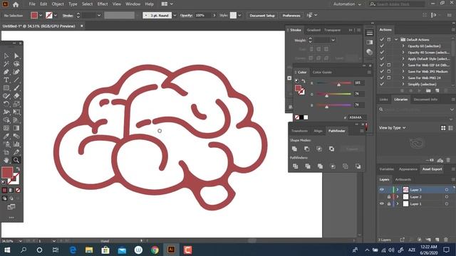 Brain vector tutorial in Adobe illustrator смотреть онлайн