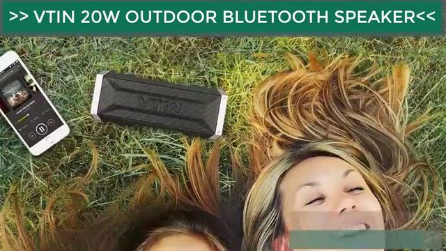VTIN Outdoor Water Resistant Bluetooth Speaker 20W Outputfrom Dual 10W Drivers Waterproof Speaker смотреть онлайн