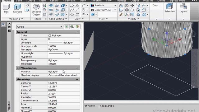 AutoCad 3d Modeling 20 ( Thickness ) смотреть онлайн