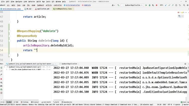 22 03 27, ken 4751, JPA, 타임리프로 간단한 게시판 구현, 12강, 게시물 삭제 смотреть онлайн