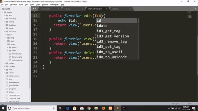 Laravel5.x Routing ids part-07 | How to set id on url? | Laravel5.6 framework as tech смотреть онлайн