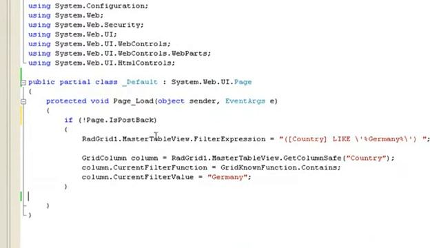 How to Apply Default Filter On Initial Load in ASP.NET AJAX Grid смотреть онлайн