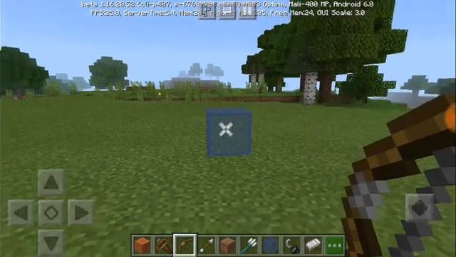 Стреляю с лука в синее стекло.Майнкрафт