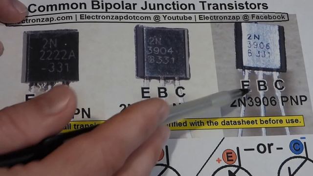 Electronics NPN And PNP Bipolar Junction Transistor BJT TO92 Package Intro Lecture