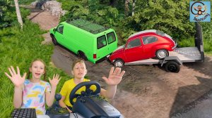 Дети и Машина. Диана и Даня ездят по бездорожью. Манкиту