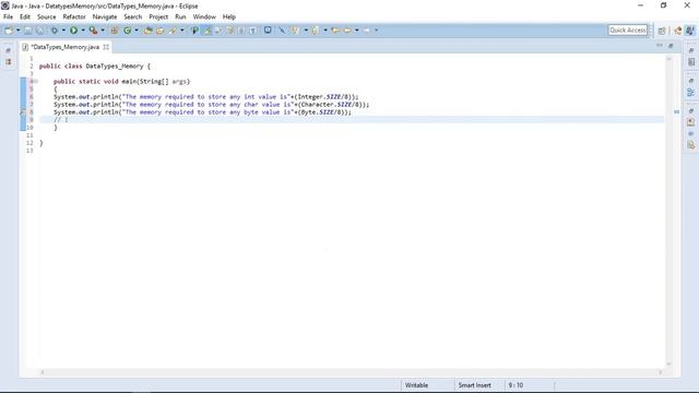 memory required by Java data types смотреть онлайн