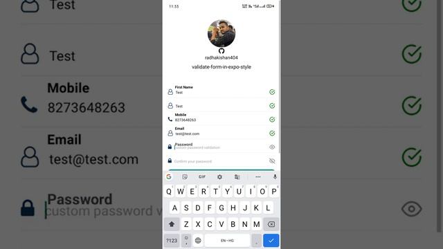 validate-form-in-expo-style npm package example, validate form in react native смотреть онлайн