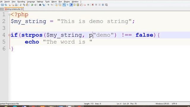 PHP: How to check if a string contains a specific word in PHP смотреть онлайн