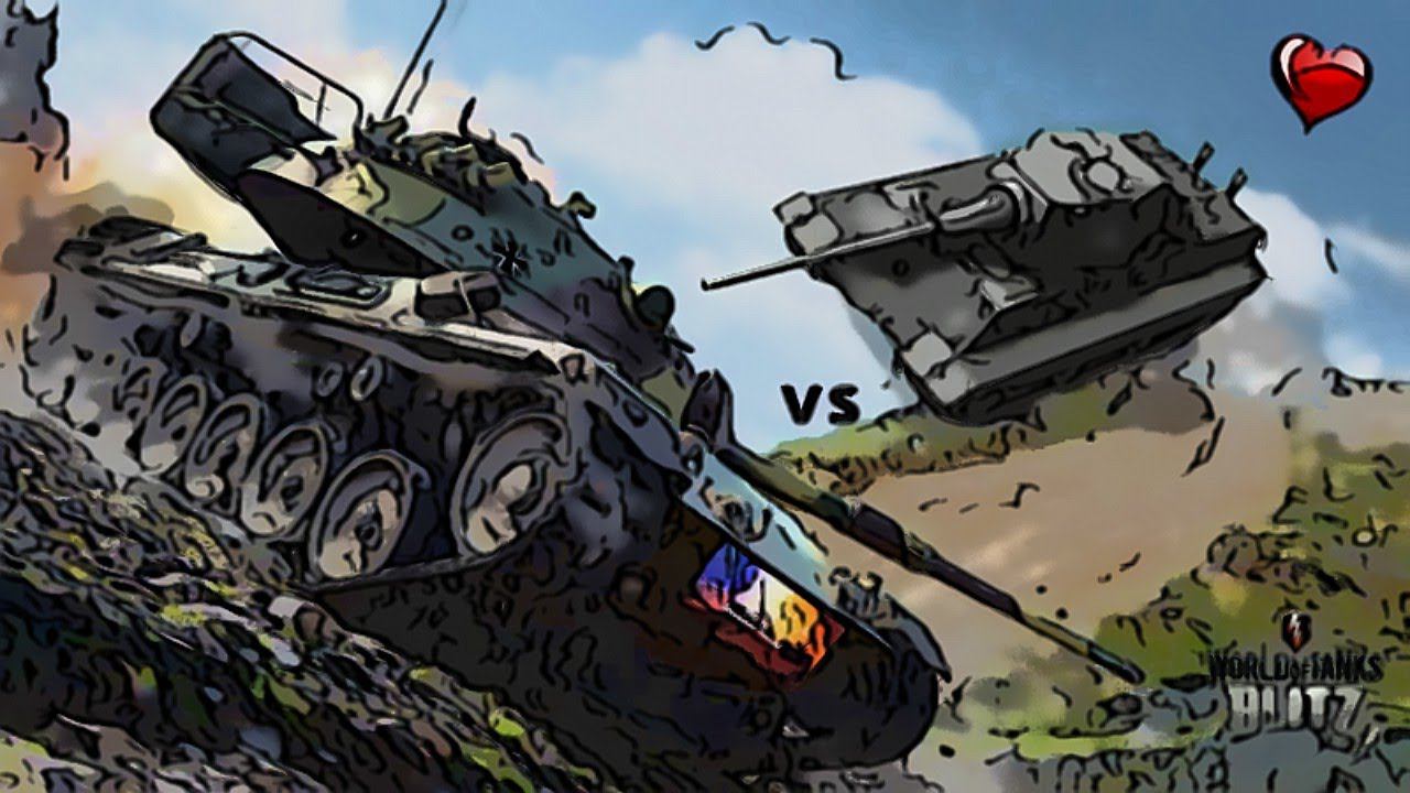 Wot Blitz Противостояние средних танков Германии Е50М Vs Leopard 1.
