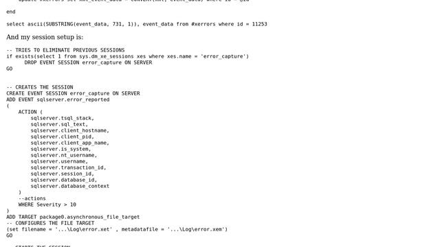 Databases: Illegal XML character out of the extended event смотреть онлайн