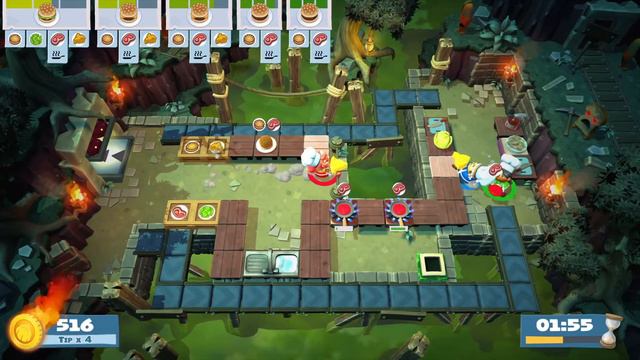 Overcooked 2 Level 4-3 4 Stars. 3 Players Co-op