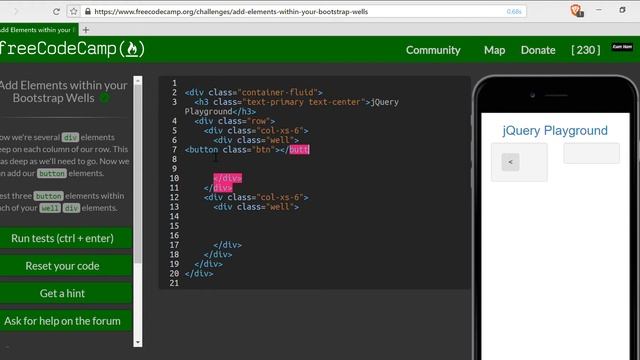 Add Elements within your Bootstrap Wells- freeCodeCamp Responsive Design with Bootstrap lesson #24 смотреть онлайн