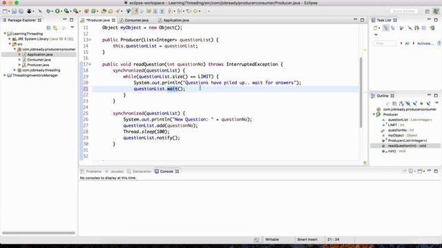 Producer Consumer Pattern Using wait and notify in Java смотреть онлайн