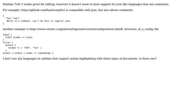 What sublime text 3 language works with json like code? смотреть онлайн