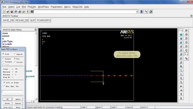 Couple and UDL on a beam - Ansys Tutorial смотреть онлайн