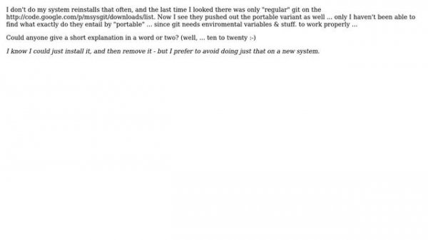 Git vs. Portable git