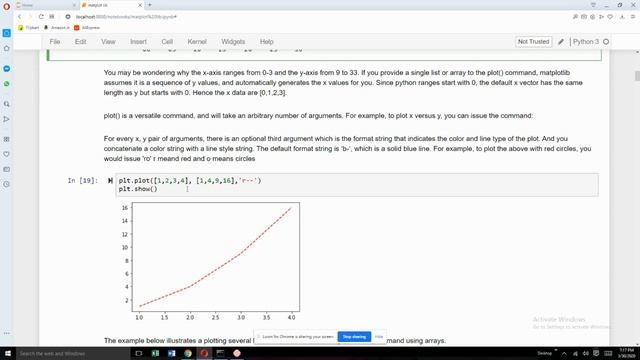 PLotting line graph using matplotlib pyplot in python смотреть онлайн