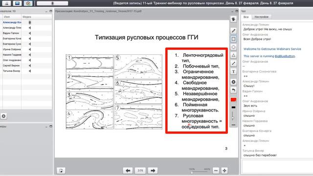 11-ый тренинг-вебинар по русловым процессам. День 15. Часть 1 смотреть онлайн