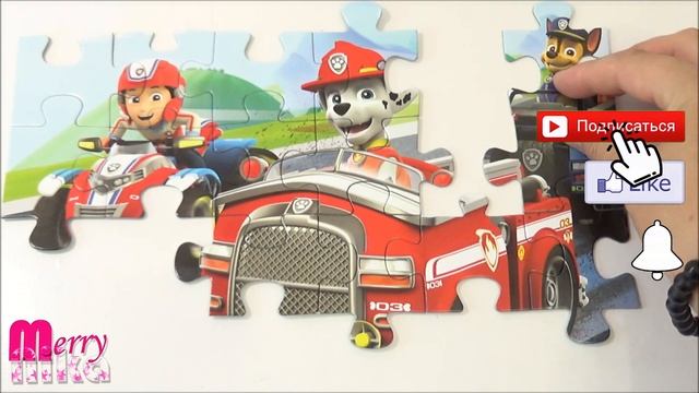 Щенячий Патруль - Райдер и супер-щенки - Собираем пазлы для детей Paw Patrol | Merry Nika смотреть онлайн