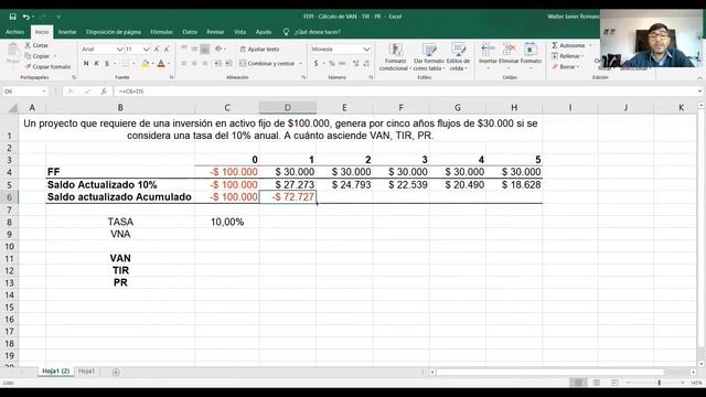 Cálculo de VAN TIR y PR en Excel смотреть онлайн