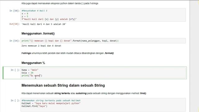 Belajar Python Dasar: #8 Formatted String (f-string), Mencari, & Mengganti Substring смотреть онлайн