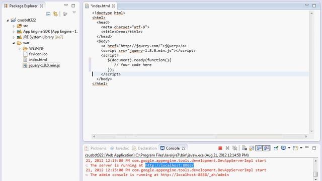 Walkthrough of "How jQuery Works" Using GAE/Java смотреть онлайн
