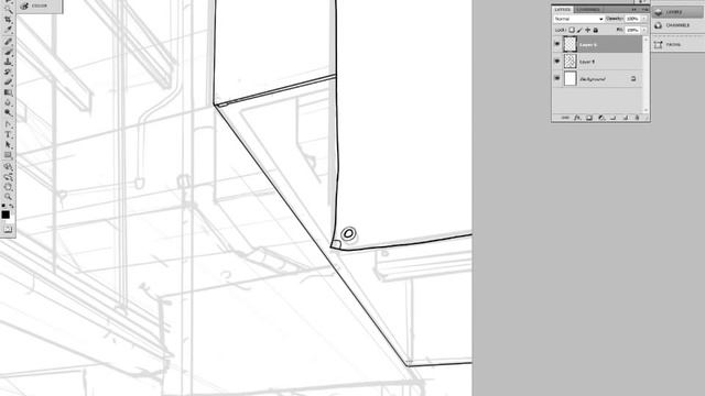 Environment Sketching - Fish Market - Cintiq 21UX - Part 1 смотреть онлайн