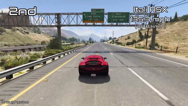 Fastest Sports Cars (Itali RSX & Veto Karts) - GTA 5 Best Fully Upgraded Cars Top Speed Countdown смотреть онлайн