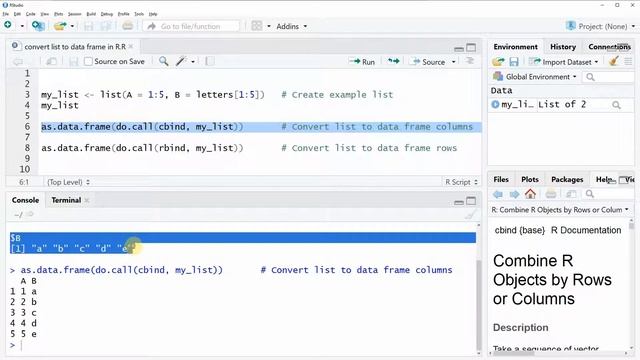 Convert List of Vectors to Data Frame in R (2 Examples) | as.data.frame, do.call, rbind & cbind смотреть онлайн