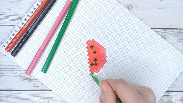 Как Рисовать Арбуз из Майнкрафт по клеточкам / How to draw Minecraft - Pixel art смотреть онлайн
