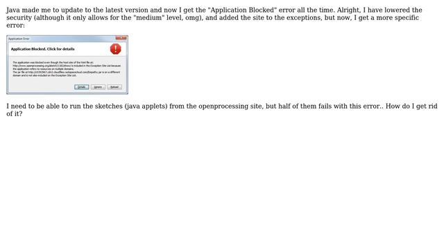 Java in browser: application blocked (multiple domains) смотреть онлайн