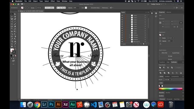 Video 18/25 - Making Badge Number 9 - Badge / Sticker Template Design With Adobe Illustrator смотреть онлайн