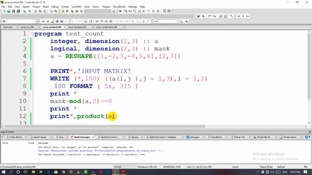 matrix multiplication and transpose of a matrix in fortran смотреть онлайн