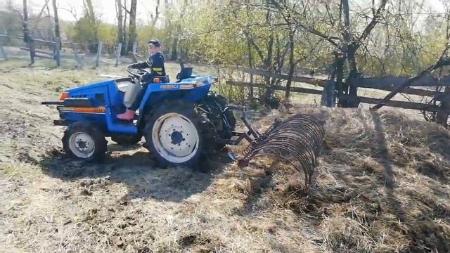 Грабли для мини трактора в работе смотреть онлайн