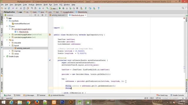 How to Get Address from User Location in Android Studio | Sanktips смотреть онлайн