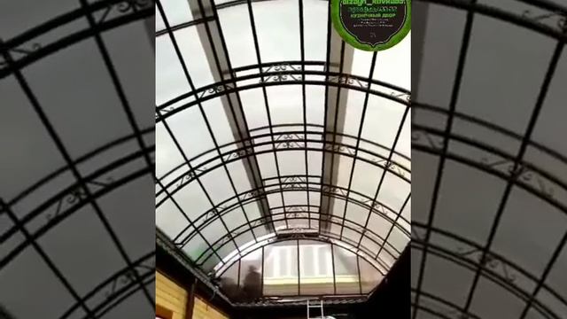 Навес из поликарбоната и профностиля