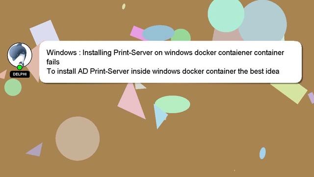 Windows : Installing Print-Server on windows docker contaiener container fails смотреть онлайн