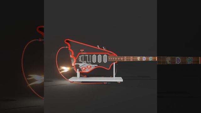 Blender 3.6.1 model Batmobile E guitar. смотреть онлайн