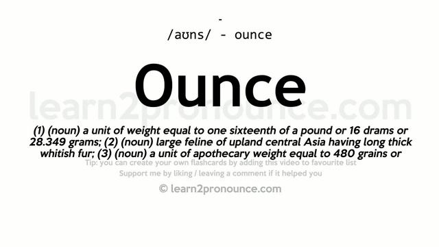 Pronunciation of Ounce | Definition of Ounce смотреть онлайн
