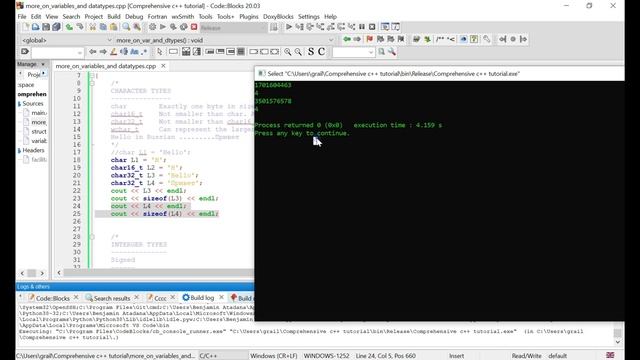 #3.1. C++ Advanced char and int datatypes смотреть онлайн