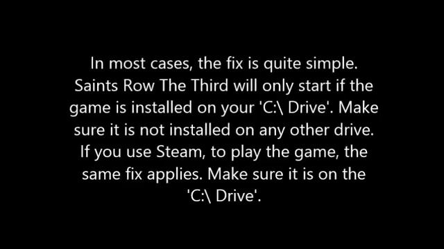 Saints Row The Third - Game Fails to Start Fix смотреть онлайн