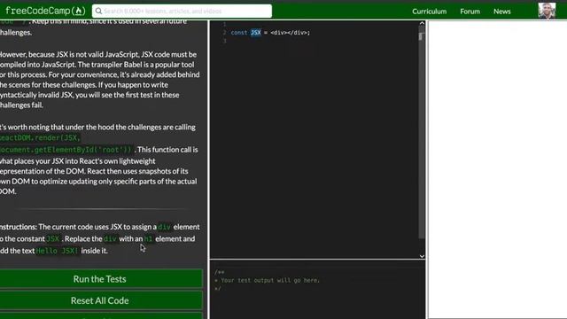 FCC - Create A Simple JSX Element - SOLUTION !!! смотреть онлайн