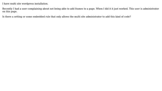 Wordpress: Iframe being removed only for some users when publishing a page смотреть онлайн