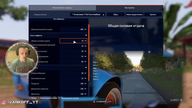 Как настроить игровой руль в игре  WRC 9 ?