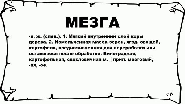 МЕЗГА - что это такое? значение и описание смотреть онлайн