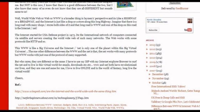 How Internet and World Wide Web (WWW) are different? смотреть онлайн