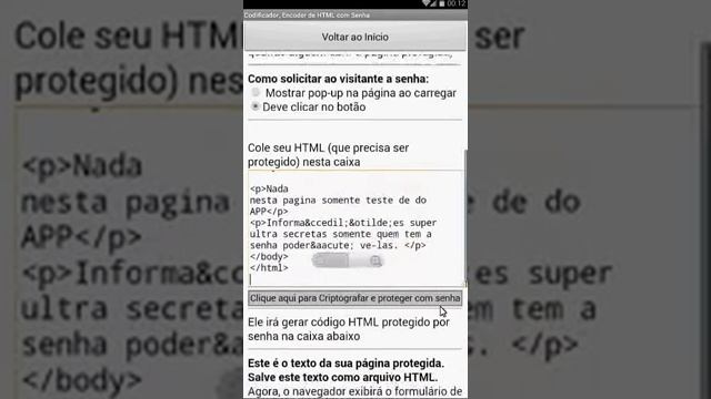 HTML, Encoder, Obfuscador , Codificador, Criptografar, Som Senha Android App Grátis смотреть онлайн