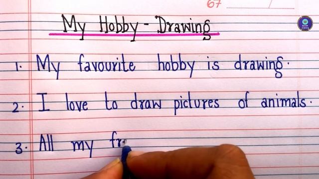 5 Lines On My Hobby Drawing In English | My Favourite Hobby Drawing ✍️ 5 Lines