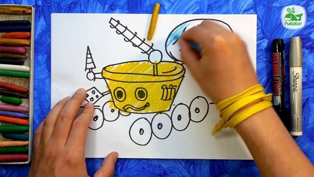 Как нарисовать Луноход, Урок рисования для детей смотреть онлайн