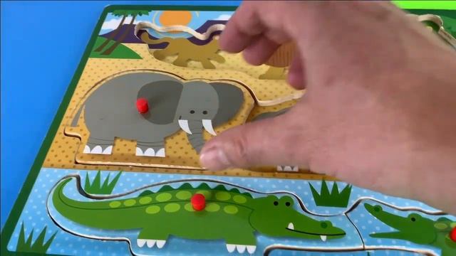 Safari Animal Wooden Puzzle | Crocodile | Elephant | Giraffe | Lion смотреть онлайн
